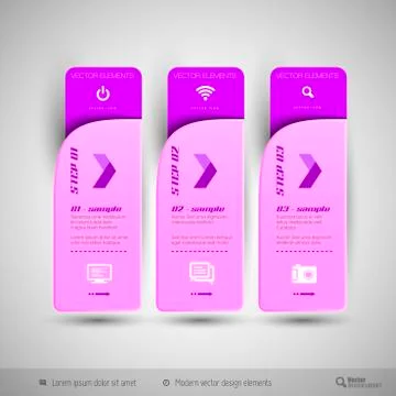 Vector tabs as design elements for business layouts. Stock Illustration