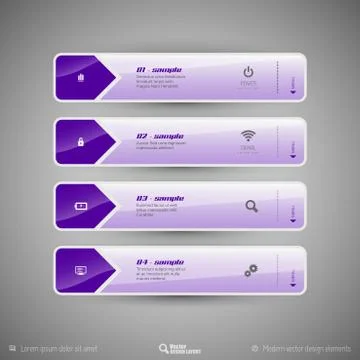 Vector tabs as design elements for business layouts. Illustrazione stock