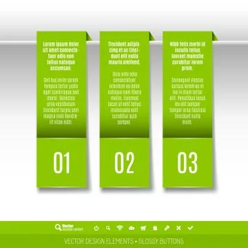 Vector tabs as design elements for business layouts. Stock Illustration