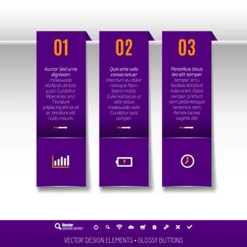 Vector tabs as design elements for business layouts. Stock Illustration