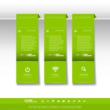 Vector tabs as design elements for business layouts. Stock Illustration