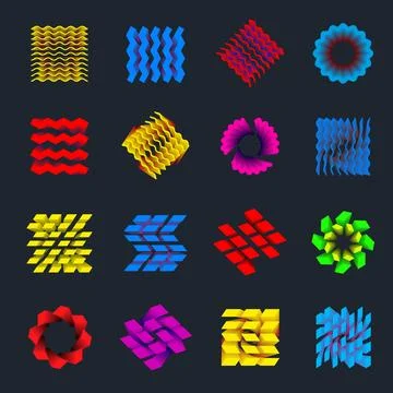 Vector tag with bright gradient design, zigzag illustration in different ge.. Stock Illustration