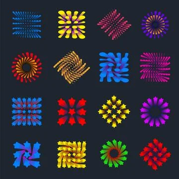 Vector tag with creative geometric design, lines in the form of a star, dyn.. Stock Illustration