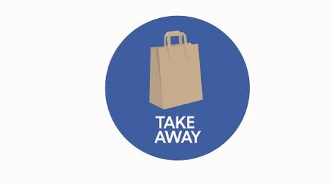Vector Take away bag icon illustration sign Illustrazione stock