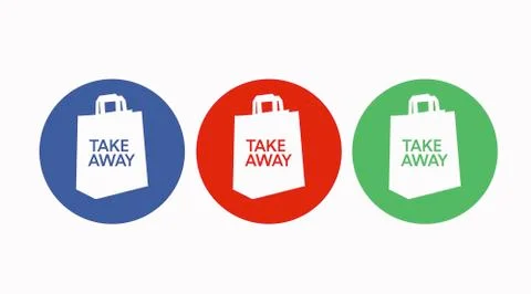 Vector Take away bag icons Stock Illustration