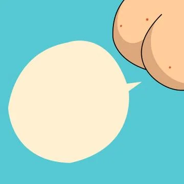 Vector talking ass and yellow speech bubble Stock Illustration