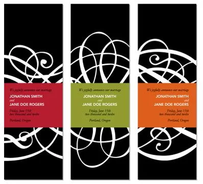 Vector tall black frames with ornaments Stock Illustration