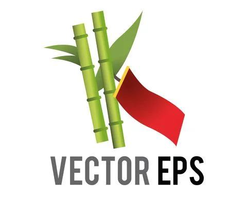 Vector Tanabata wish bamboo tree, icon with people hang wishes written on pap Stock Illustration