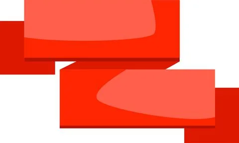 Vector tape, with right angles, bright red color. Stock Illustration