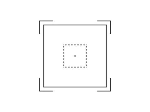 Vector target aim, focus icon, square camera frame or photo viewfinder screen Stock Illustration