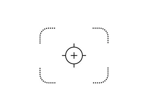 Vector target aim, focus icon, camera frame or photo viewfinder screen line Stock Illustration