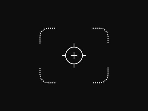 Vector target aim, focus icon, camera frame or photo viewfinder screen line Stock Illustration