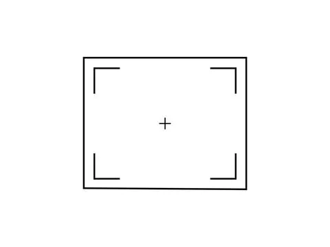 Vector target aim, focus icon, square camera frame, photo viewfinder screen line Stock Illustration