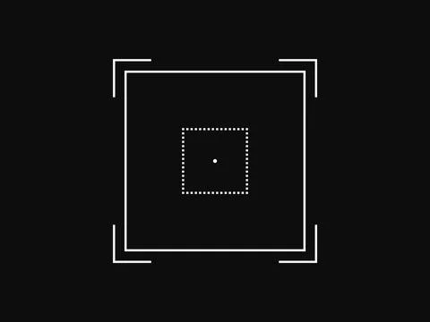 Vector target aim, focus icon, square camera frame or photo viewfinder screen Illustrazione stock