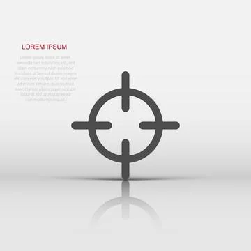 Vector target aim icon in flat style. Darts game sign illustration pictogra.. Illustrazione stock