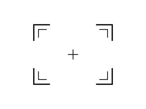 Vector target aim, simple zoom focus icon, camera frame or photo viewfinder Stock Illustration