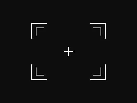 Vector target focus icon, camera frame, photo viewfinder screen line symbol. Stock Illustration