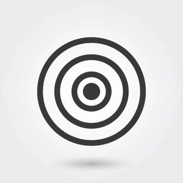 Vector, Target, Goal, Line Icon with shadow Stock Illustration