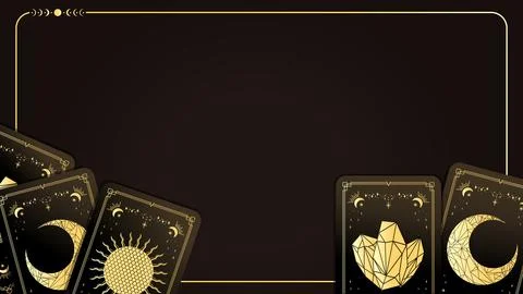 Vector tarot banner. Celestial fortune telling divination background Illustrazione stock