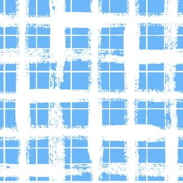 Vector tartan pattern. Blue white brush background Stock Illustration