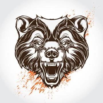 Vector tattoo bear Stock Illustration