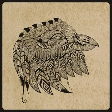 Vector tattoo eagle head Illustrazione stock