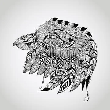 Vector tattoo eagle head Illustrazione stock