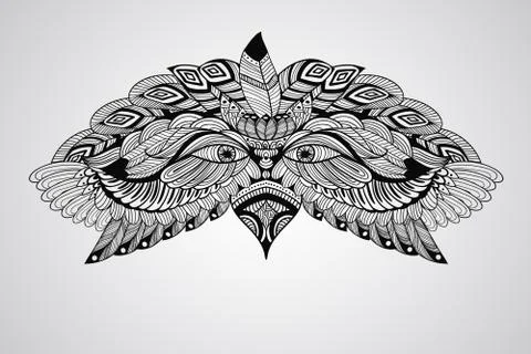 Vector tattoo eagle head Stock Illustration