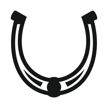 Vector tattoo horseshoe black simple icon isolated Stock Illustration