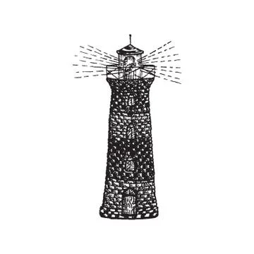 Vector tattoo lighthouse illustration. Stock-Illustration