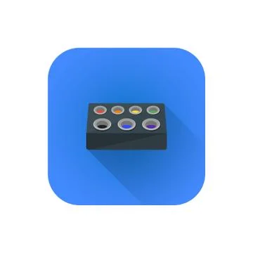 Vector tattoo paints caps stand. Illustrazione stock