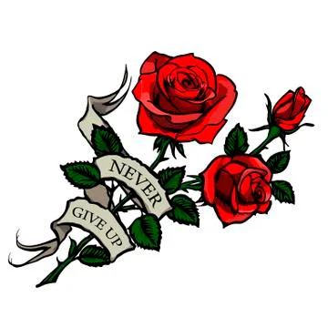 Vector tattoo red roses Stock Illustration