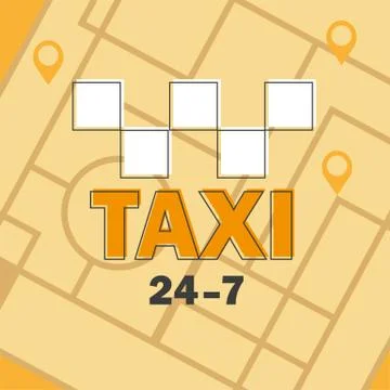 Vector taxi icon. Map pin with taxi checks sign. Vector illustration Stock Illustration