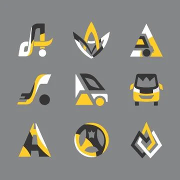 Vector Taxi Service Logistic Flat Icons Set Stock Illustration