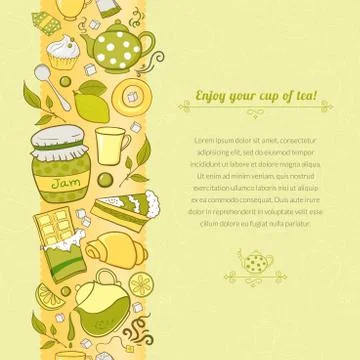 Vector tea illustration for template card Stock Illustration
