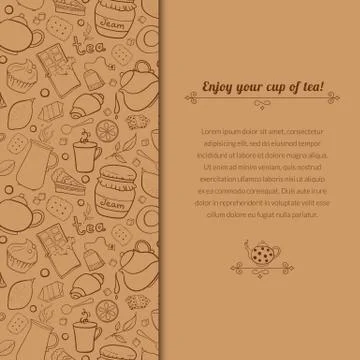 Vector tea illustration for template card Stock Illustration