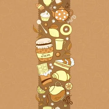 Vector tea illustration for template card Stock Illustration