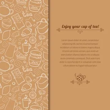 Vector tea illustration for template card Stock Illustration