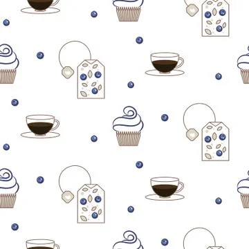 Vector tea package seamless pattern Stock Illustration