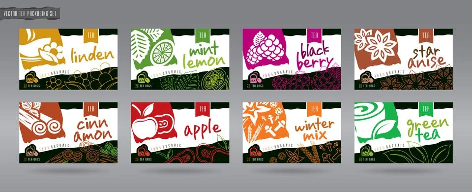 Vector Tea Packaging Set Stock Illustration