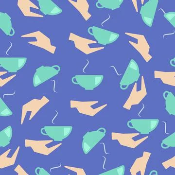 Vector tea party seamless pattern Stock Illustration