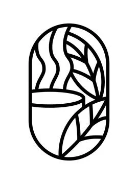 Vector Tea tree Leaves and cup for Cafe Eco Logo Organic plant design Stock Illustration