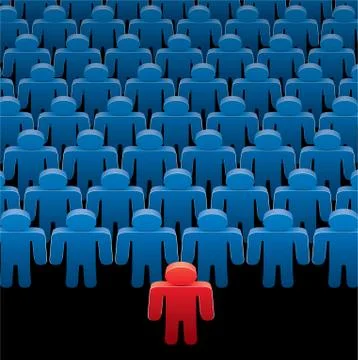 Vector  team and a leader Stock Illustration