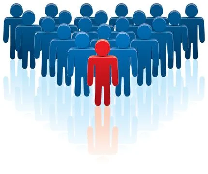 Vector  team and a leader Stock Illustration