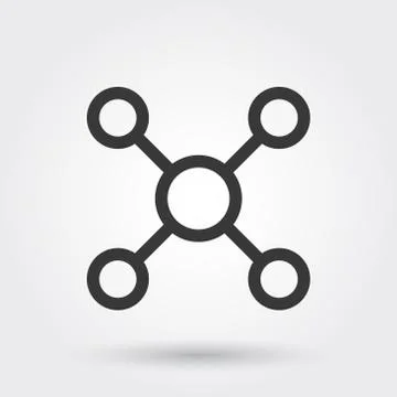 Vector, Teamwork, Business Networking Line Icon with shadow Stock Illustration