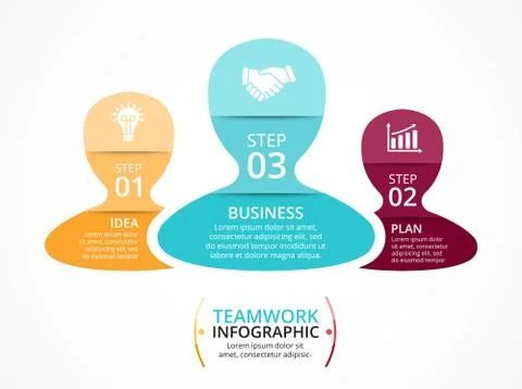 Vector teamwork infographic. Template for diagram, graph, presentation and chart Stock Illustration