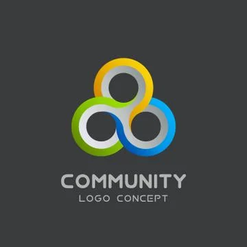 Vector teamwork logo Social network Logo design vector template 3d , team work 스톡 일러스트