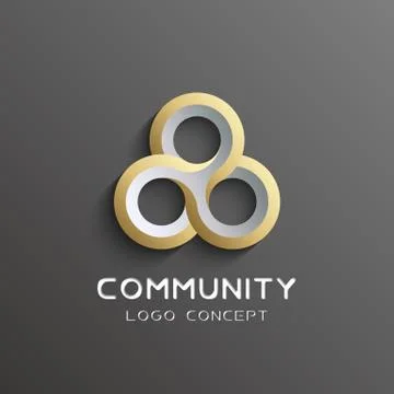 Vector teamwork logo Social network Logo design vector template 3d , team work Illustrazione stock