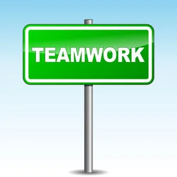 Vector teamwork signpost Stock Illustration