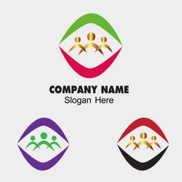 Vector Teamwork Three Friends. Group of People Stock Illustration